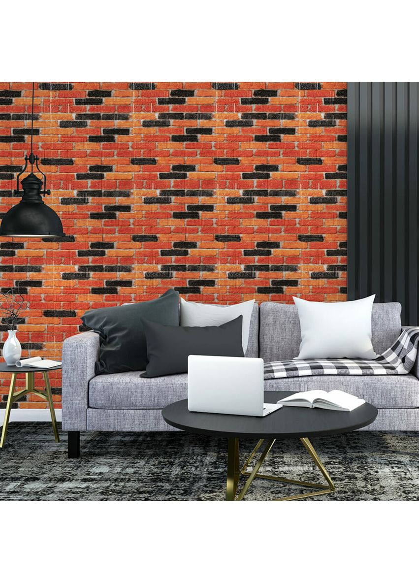 Самоклеюча декоративна 3D панель 700х770х5мм Бежево-коричнева Катеринославська матова цегла (047M) SW-00000636 Sticker Wall (362115456)