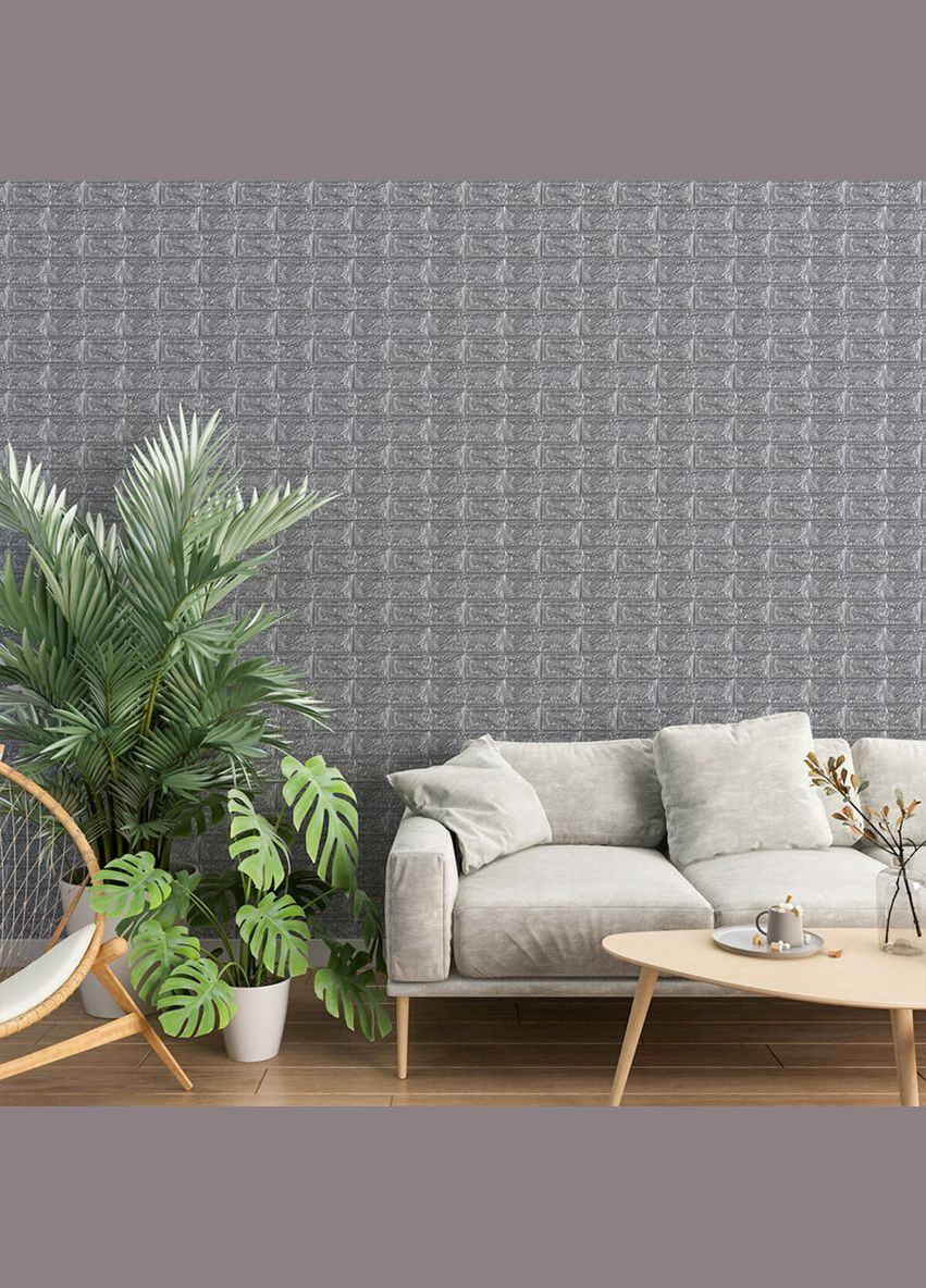 3D панель самоклеящийся кирпич Серебро 700х770х7мм (017-7) SW-00000059 No Brand (328578700)