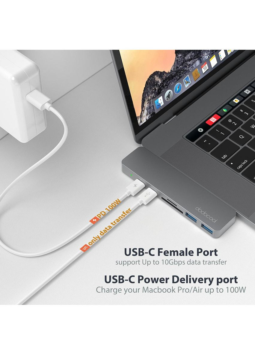 Многопортовый концентратор Type C для MacBook Pro No Brand (363320321)