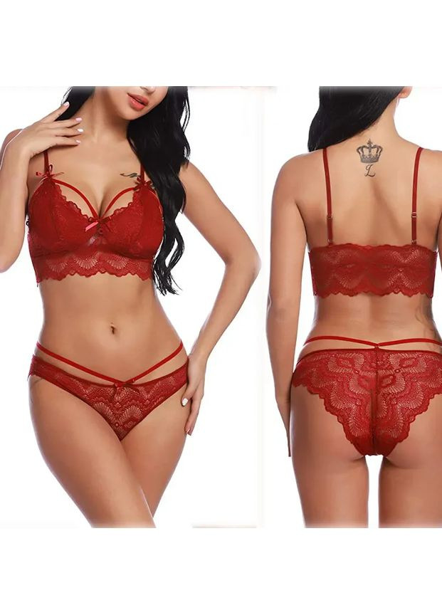 Бордовый демисезонный сексуальное нижнее белье женское из нежного французского кружева. кружевной комплект нижнего белья прозрачный для секса China