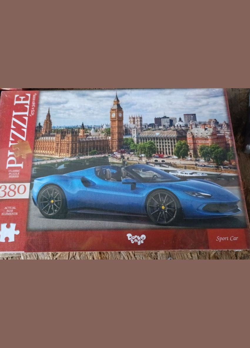 Пазли 380 елементів Cport Car Синя спортивна машина Пазли для дорослих 380 деталей C380-06-09 Danko Toys (315035427)