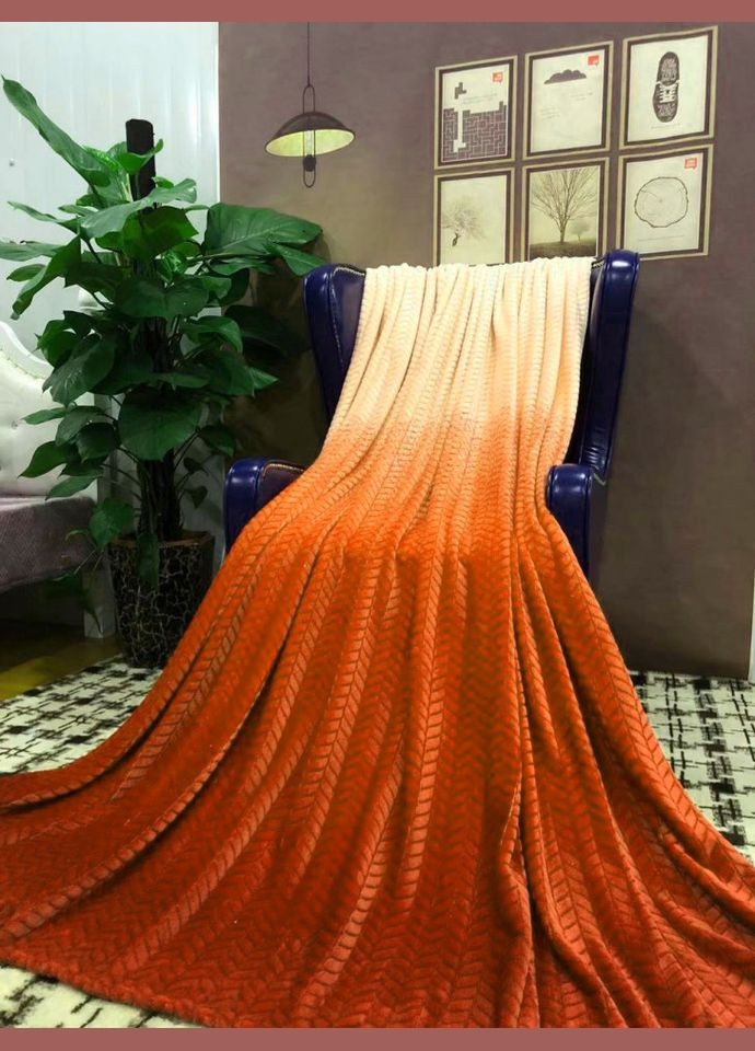Плед-покрывало микрофибра оранжевый градиент 200х230 см Colorful Home (282843082)