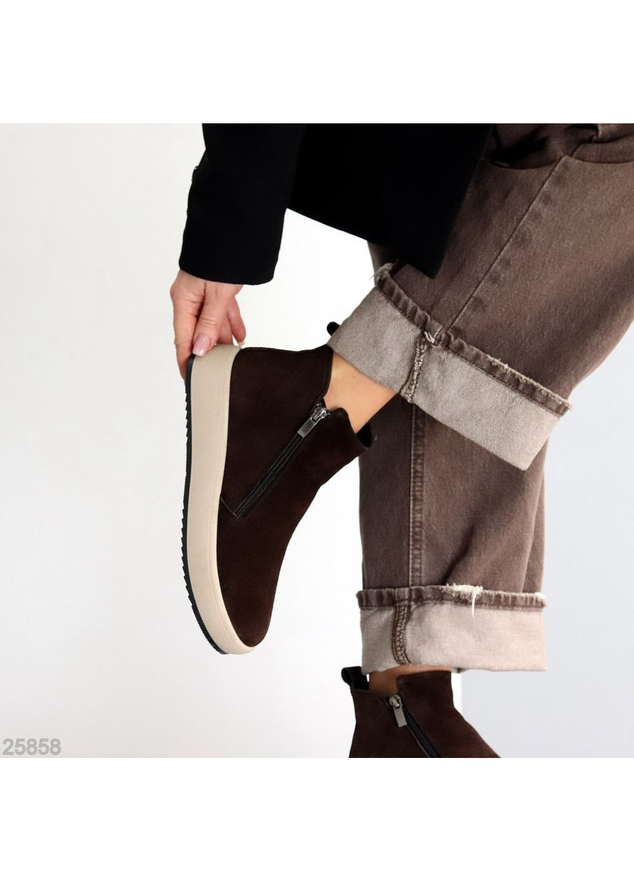 Зимние зимние ботинки No Brand из натуральной замши