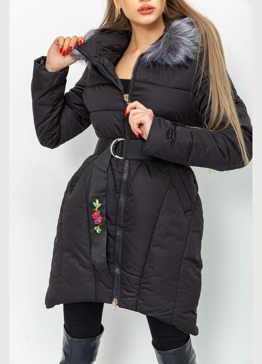 Черная зимняя куртка женская зимняя, цвет черный, Ager