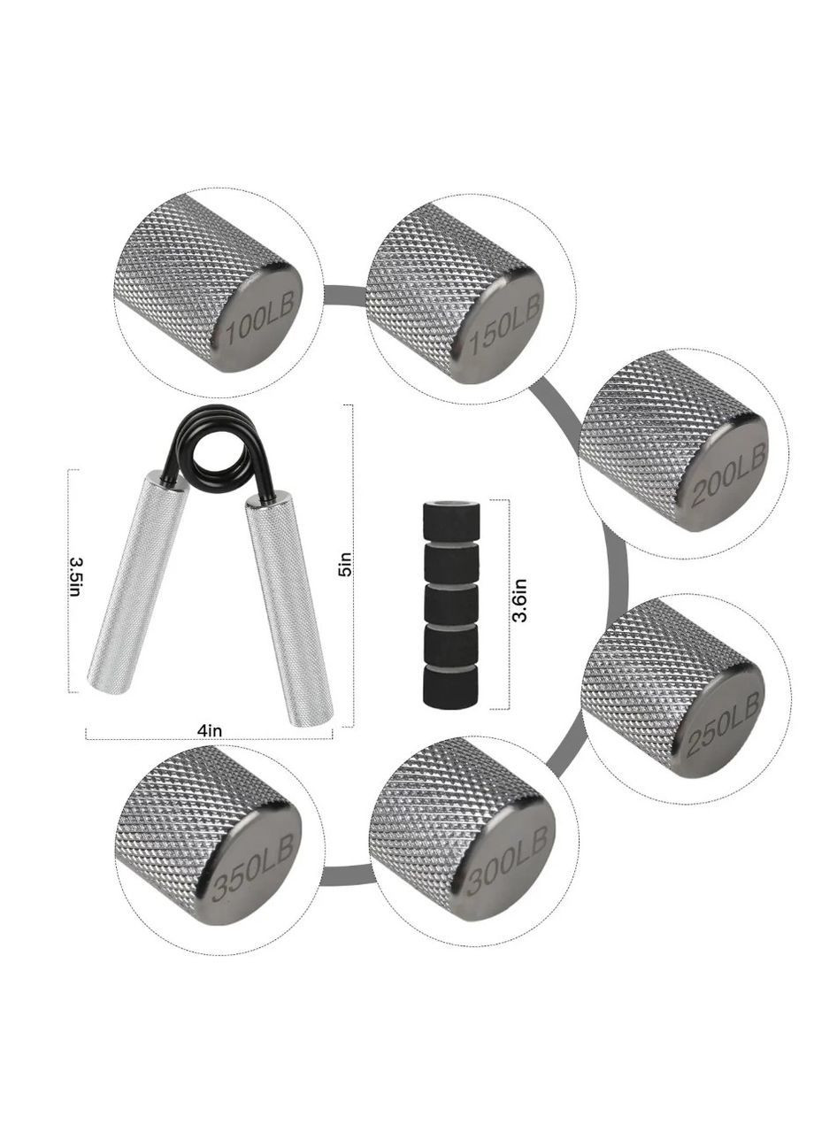 Кистьовий еспандер 200LB 90 кг металевий 4FIZJO для тренування хвату, зап’ясть та передпліччя No Brand (362682336)