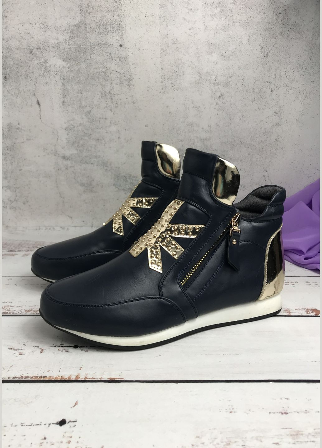 Черевики демісезонні дитячі для дівчинки Темно-синій (841) Meekone (347236057)