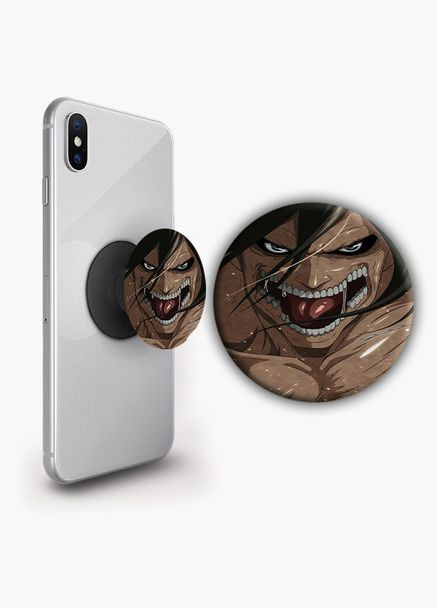 Держатель для телефона PopSockets Аниме Атака Титанов #08 Черный No Brand (304503420)