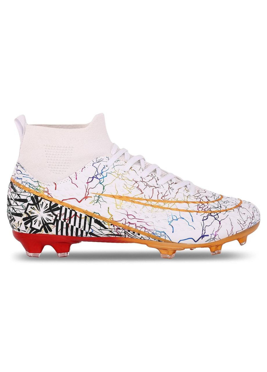 Белые бутсы футбольные с носком 2077-40-45-1 размер SP-Sport