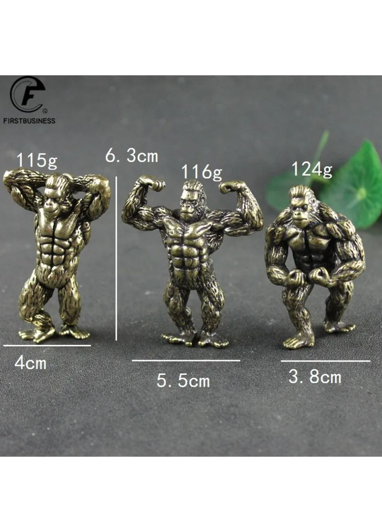 Настольное украшение латунных медных мини фигурок животных в виде фитнес-горилла No Brand (329038295)