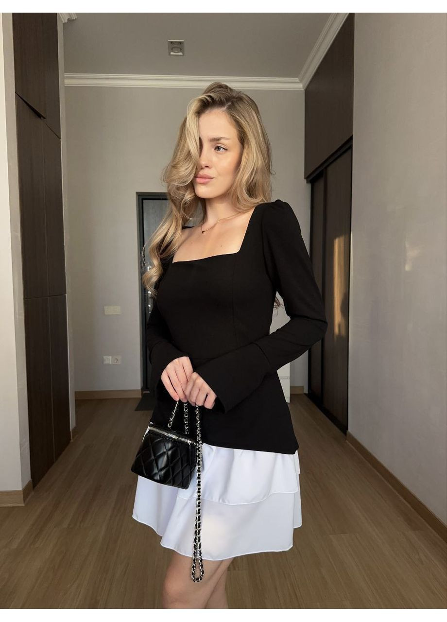 Черное праздничный, деловое, кэжуал женское платье элегантное а-силуэт Style Point однотонное