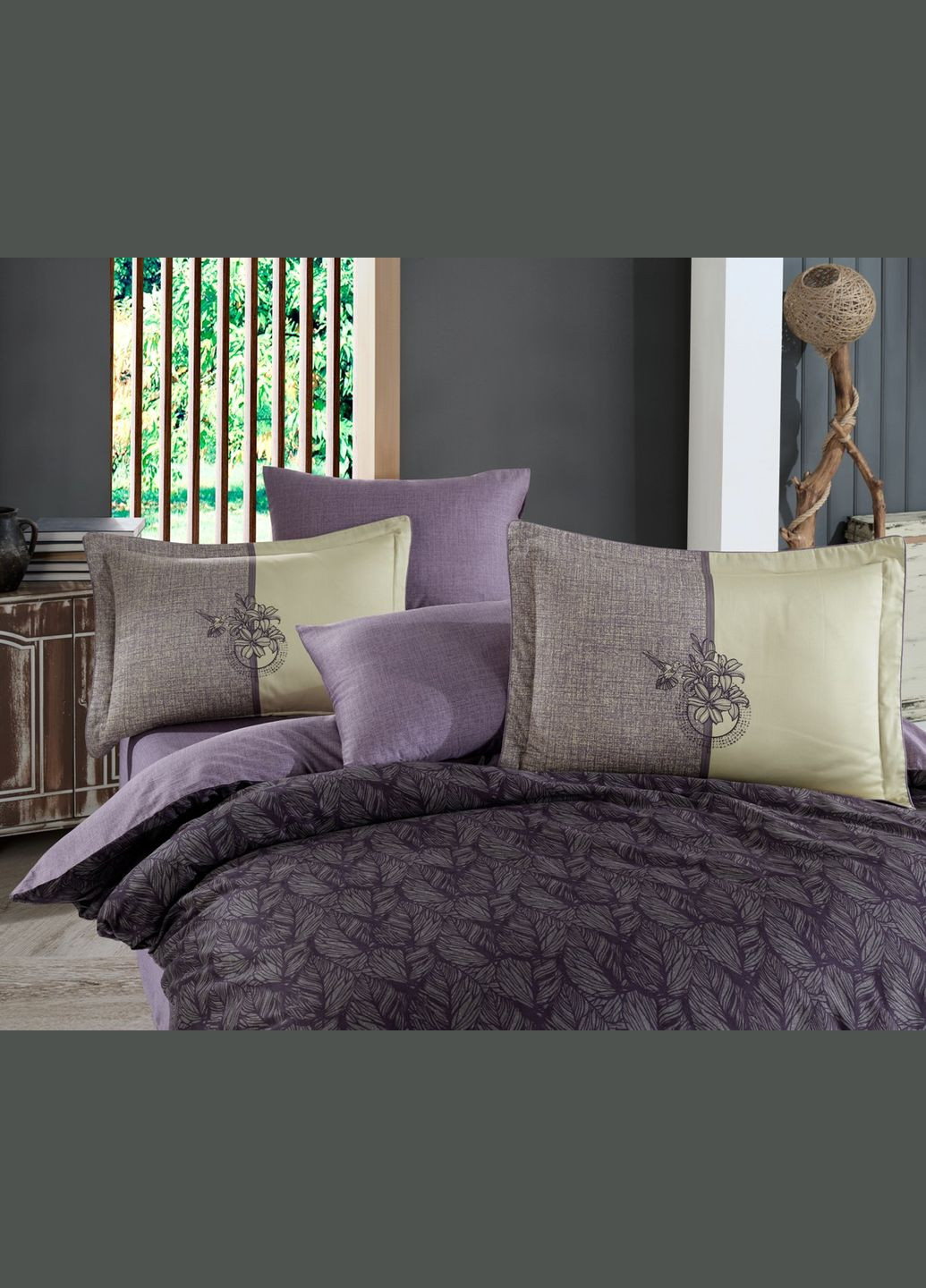 Комплект постельного белья Exclusive Sateen LOTUS фиолетовый 200*220/4*50*70 Hobby (302507964)