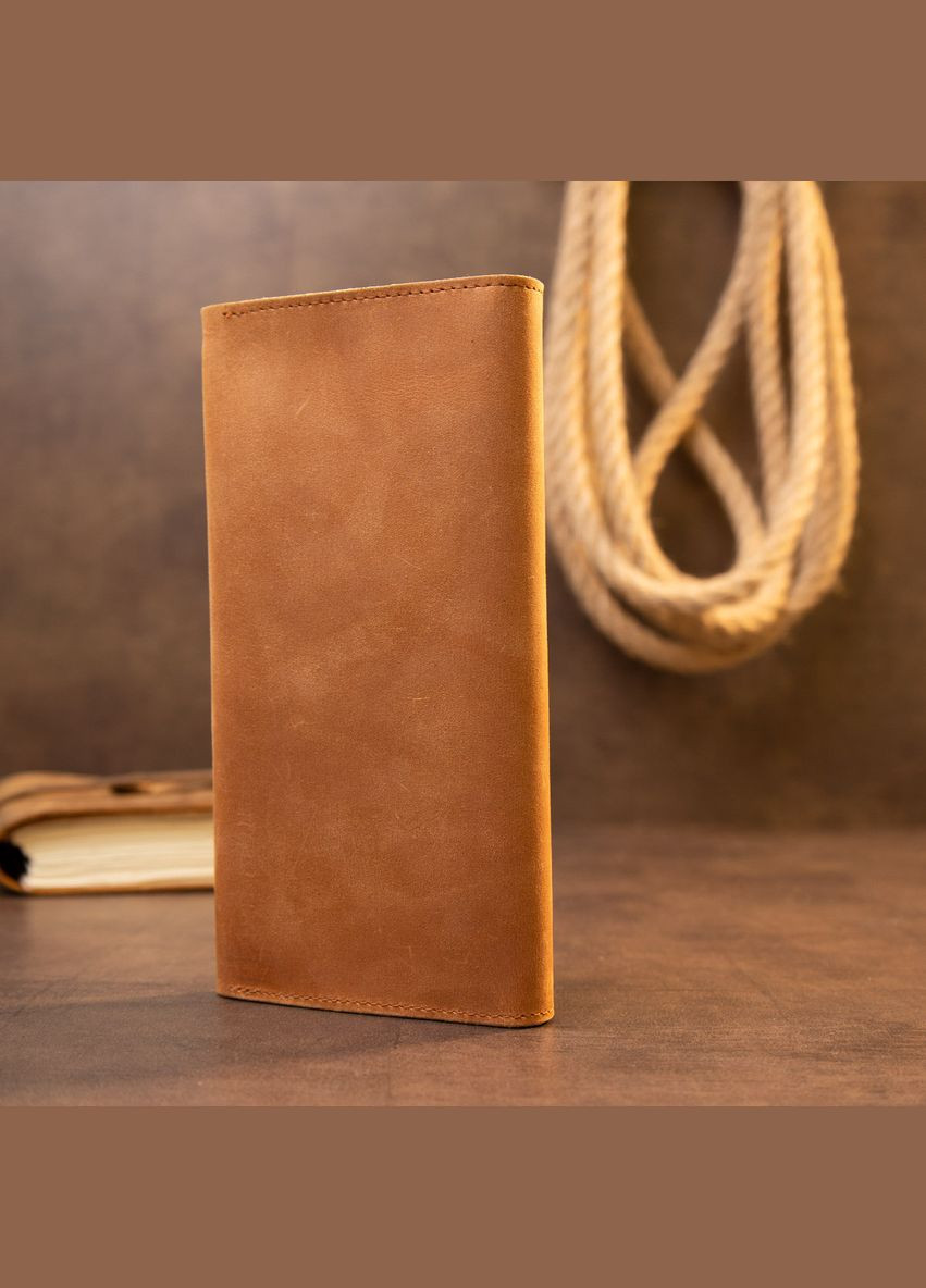 Жіночий гаманець з натуральної шкіри у ретро стилі 14295 з монетницею Рудий Vintage (306882058)