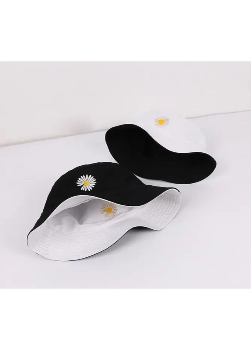 Панама капелюх двостороння чорна і біла Ромашка унісекс 100% бавовна літня універсальна 56–58 см стильна легка No Brand (364859604)