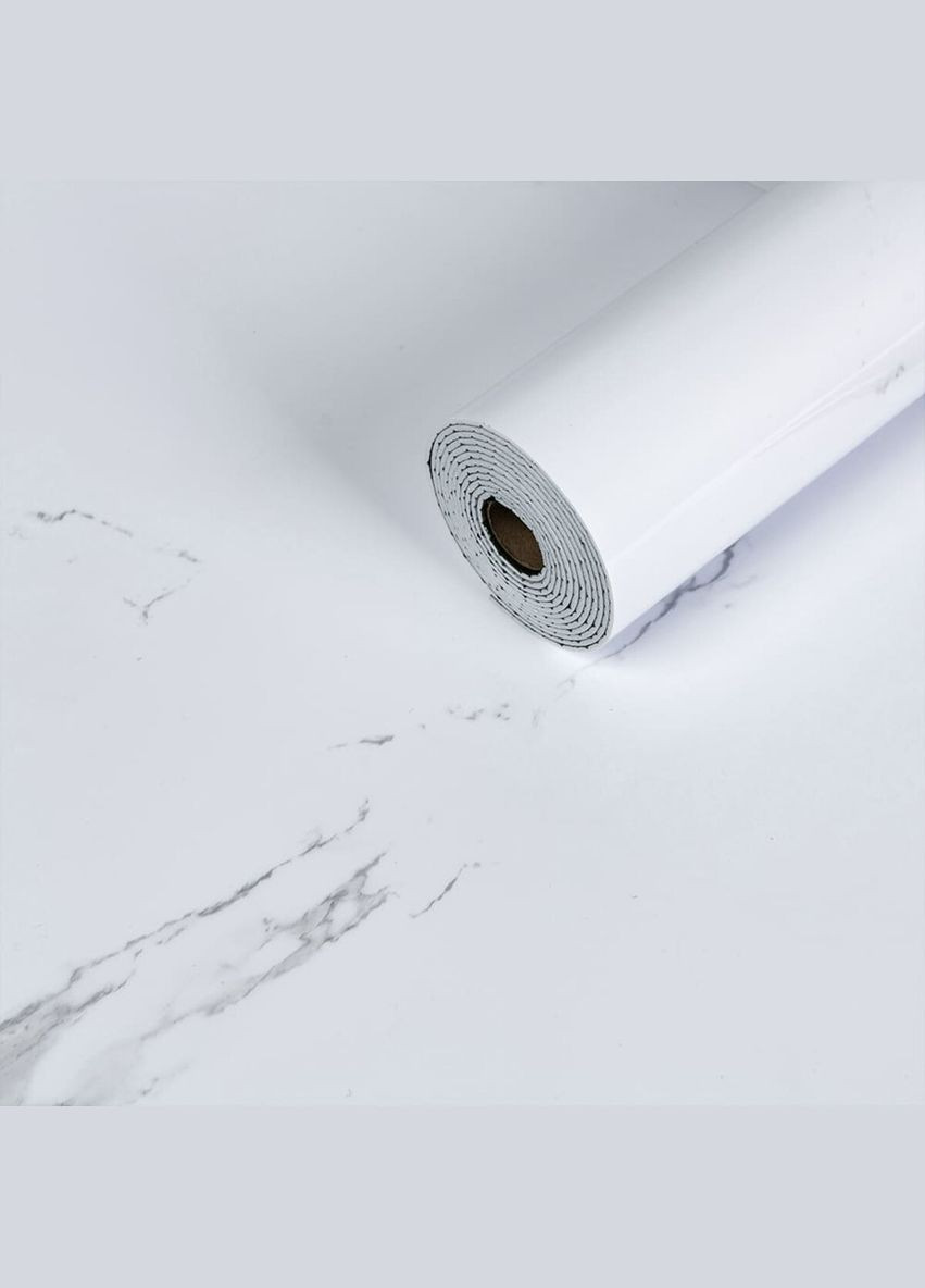 Самоклеящаяся виниловая плитка в рулоне 600х3000х2мм Белый воздушный мрамор Глянец SW-00001287 Sticker Wall (327089521)