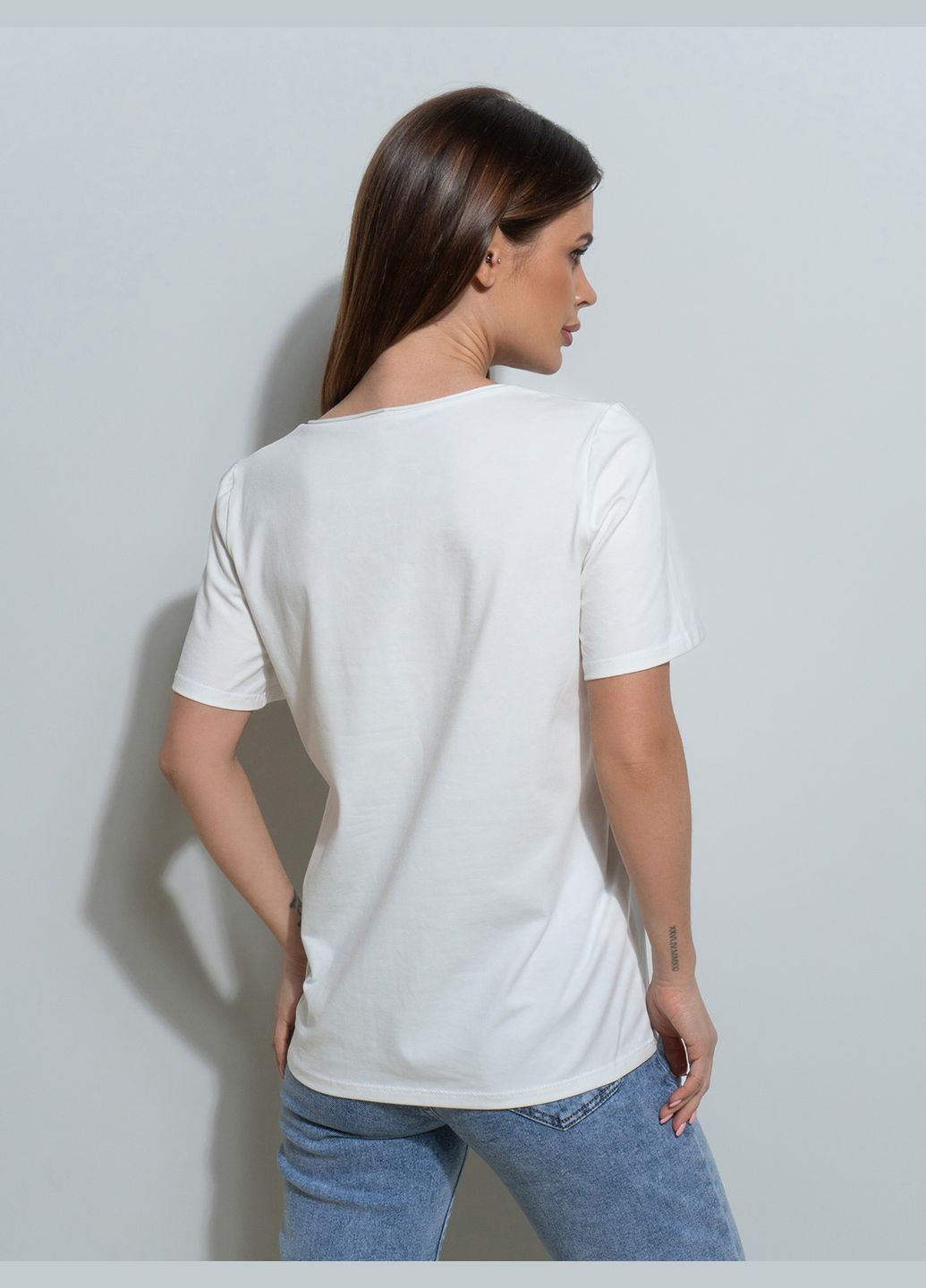 Молочная летняя футболки ISSA PLUS 14494