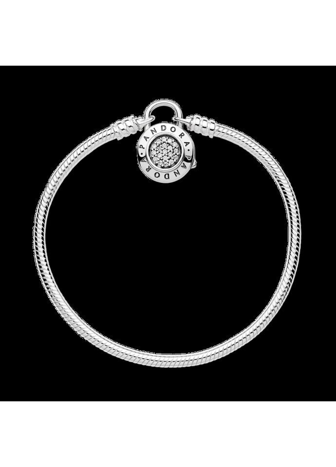 Срібний ланцюжковий браслет Пандора з замком-підвіскою 597092CZ Kabluchka (355345824)