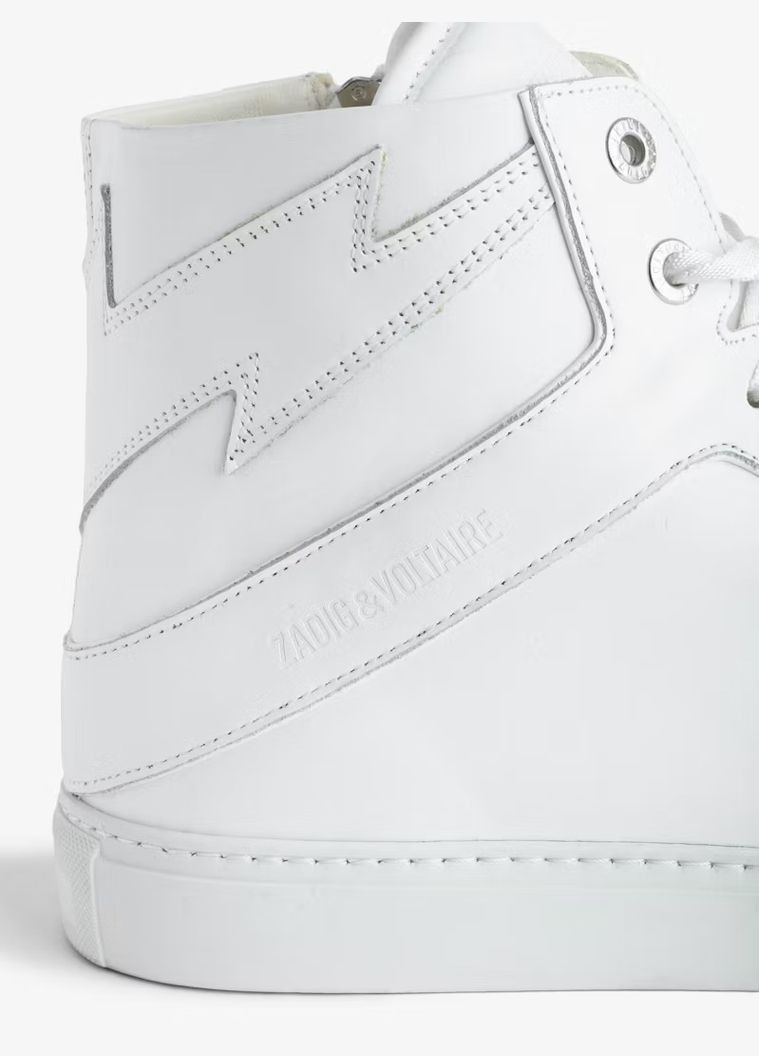 Білі чоловічі високі кеди high flash wfab1731h з натуральної шкіри розмір білі Zadig & Voltaire