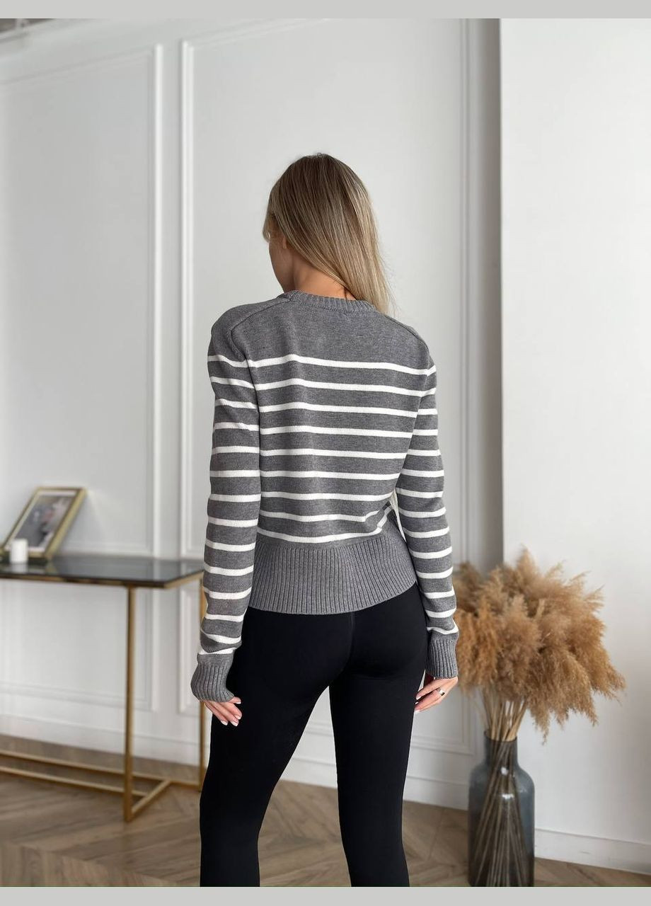 Сірий демісезонний жіночий светр No Brand