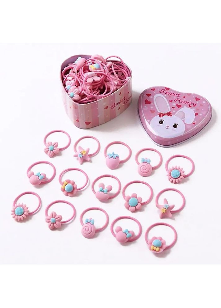 Набір дитячих гумок для волосся 20 шт. у скриньці Pink No Brand (366304227)