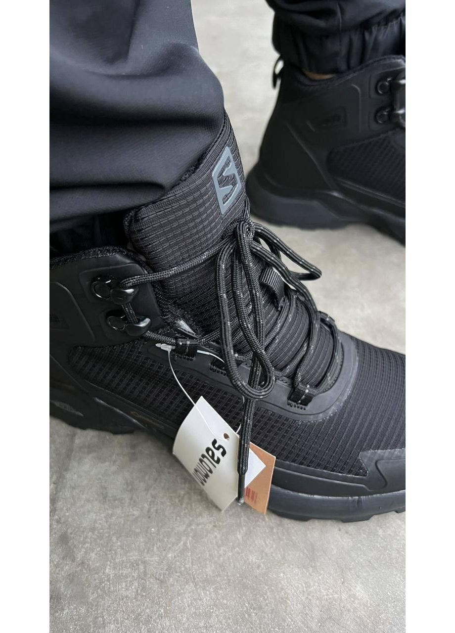 Чорні Зимовий кросівки чоловічі salomon hight black fur саломон No Brand