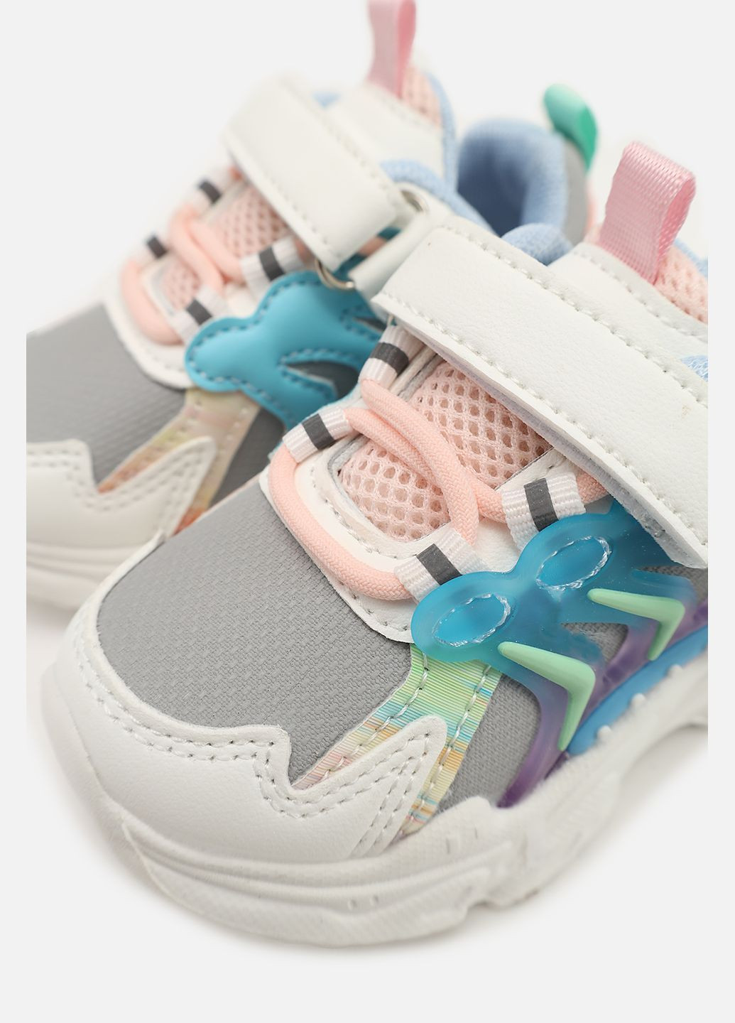 Сірі осінні кросівки для дівчинки, на пласкій підошві колір сірий cb-00273945 Kimboo