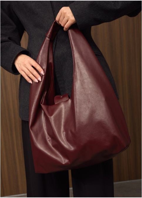 Жіноча сумка Хобо зі з'ємним гаманцем з екошкіри Бордова (38970371634) Sambag (368833605)