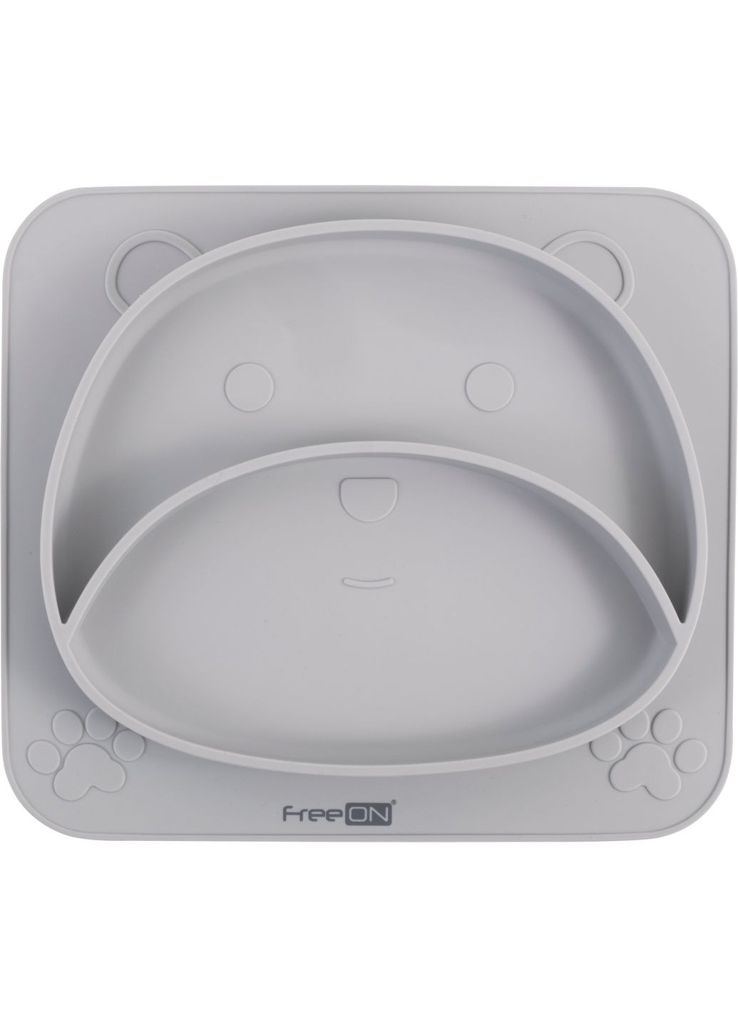 Силіконова тарілка дитяча Bear, grey FreeOn (315894966)