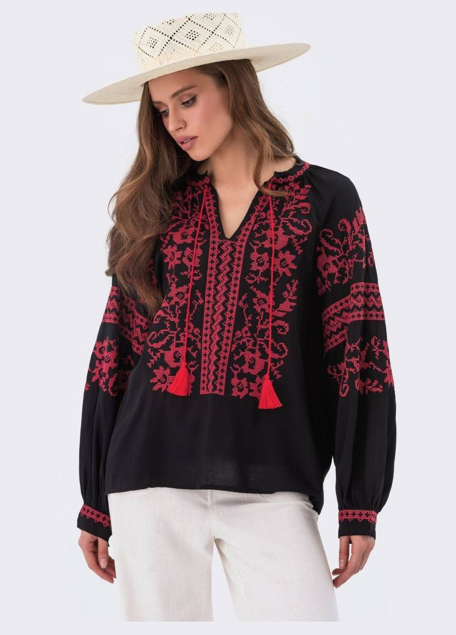 Чорна вишиванка Garna візерунок орнамент вільна, пряма бавовна, поліестер (303899225)