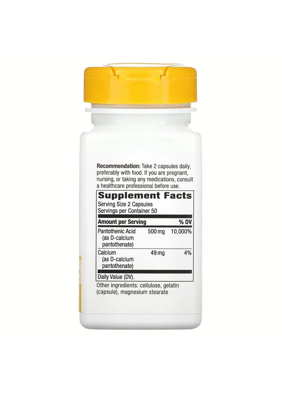 Пантотеновая кислота, Pantothenic Acid, 250 мг, 100 капсул Nature's Way (364311745)