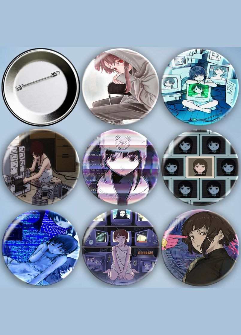 Значки на булавке Аниме Эксперименты Лейн набор 8 шт металлические на шпильке 56 мм No Brand (325482092)
