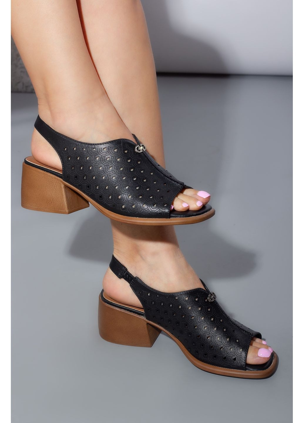 Черные боссоножки женские xx85003-20 черные 346330 Power с ремешком