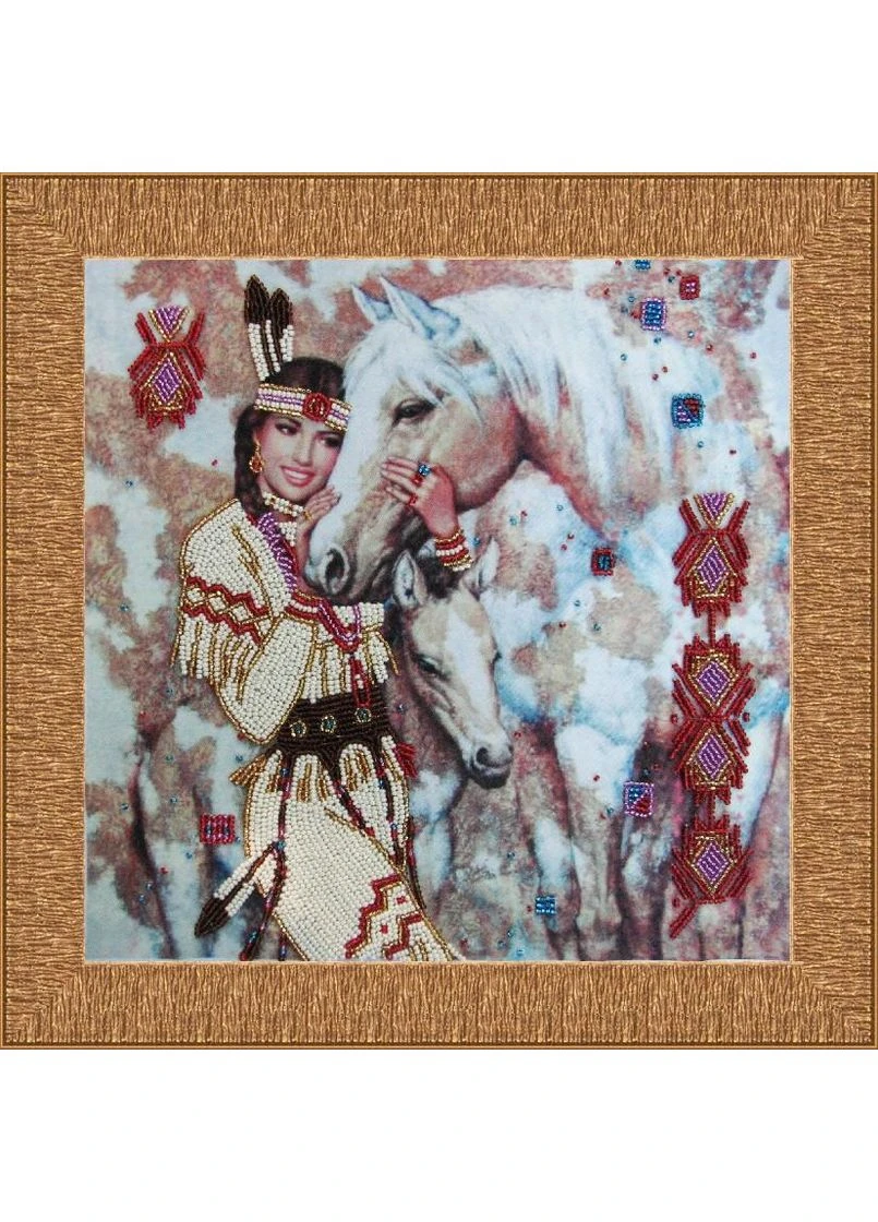 Набір для вишивання бісером 415 Індіанка 26 х 26 см Butterfly (381193167)