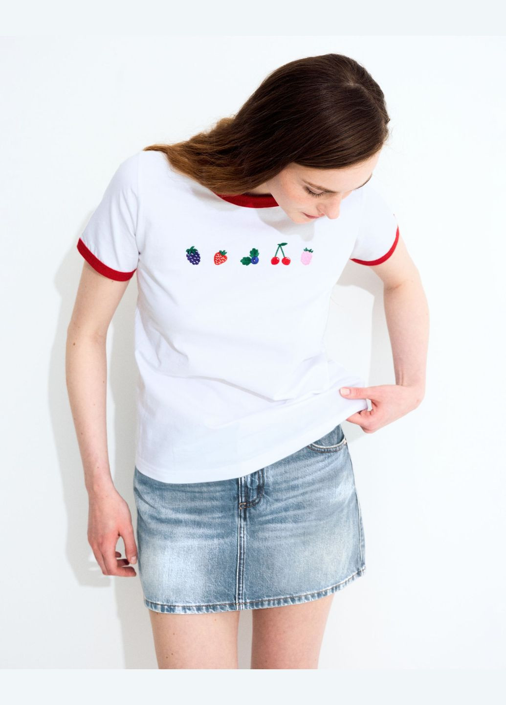 Голубая мини-юбка джинсовая JUL