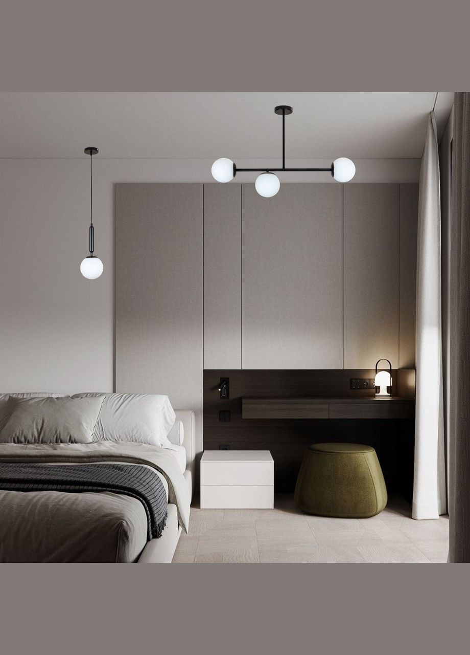 Скляний підвіс 15 см "Minimalist Glow" (999-2015F-1 BK+WH) No Brand (370070532)