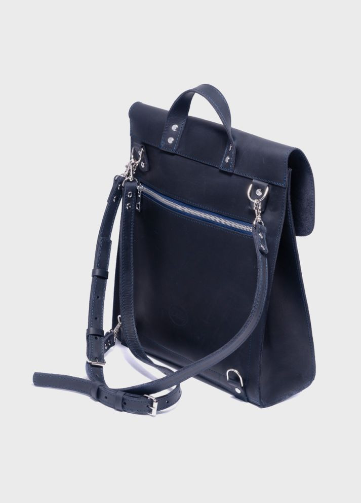 Шкіряна сумка-рюкзак Синій Унісекс Dekey (351898883)