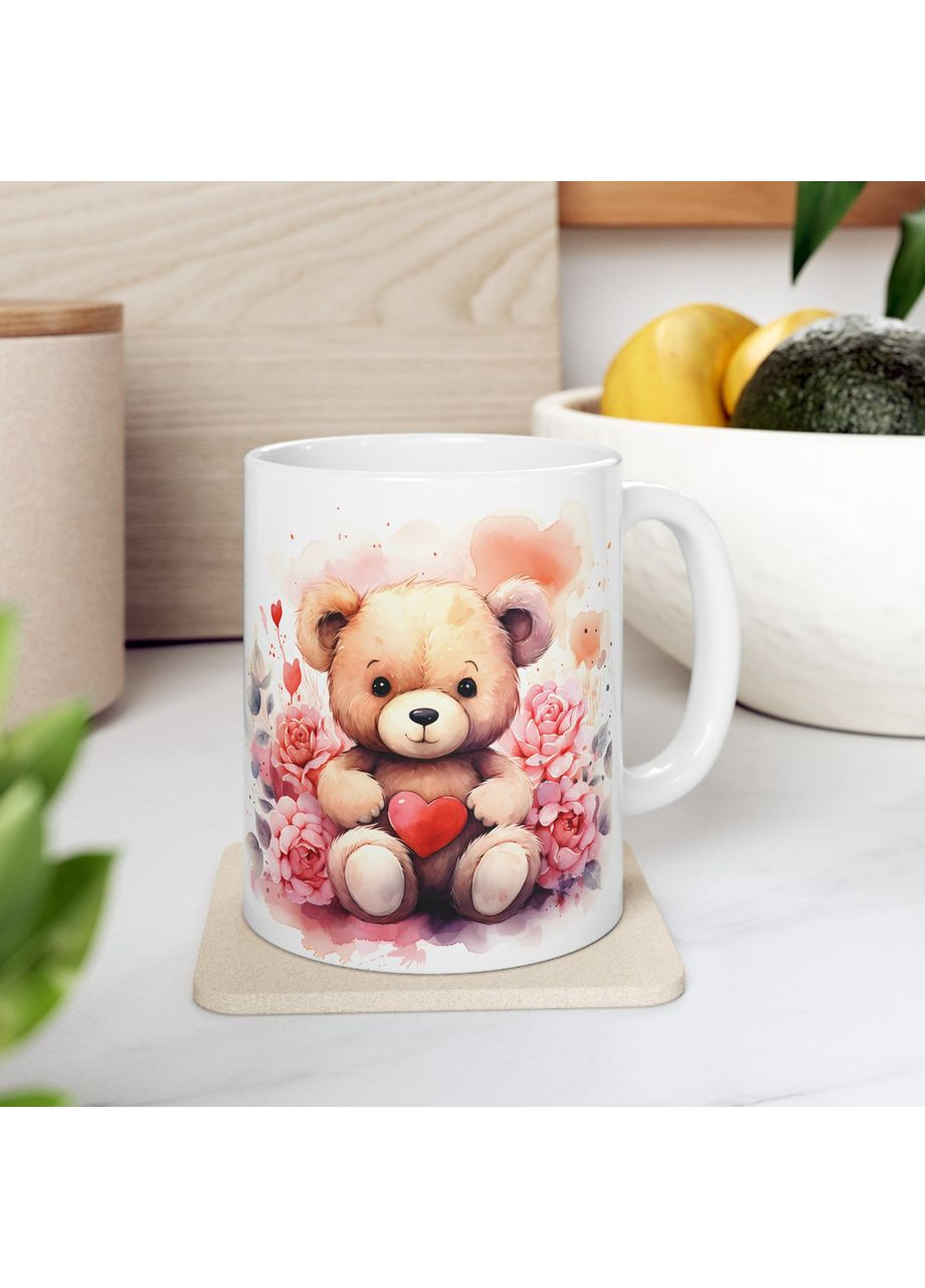 Керамічна чашка з дизайном "Милий плюшевий ведмедик" No Brand (368671849)