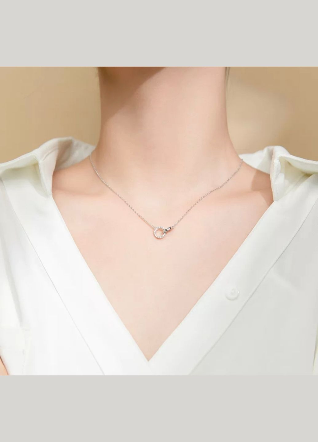 Серебряное колье с кубическим цирконием, покрытое родием Family Jewelry House (322777234)