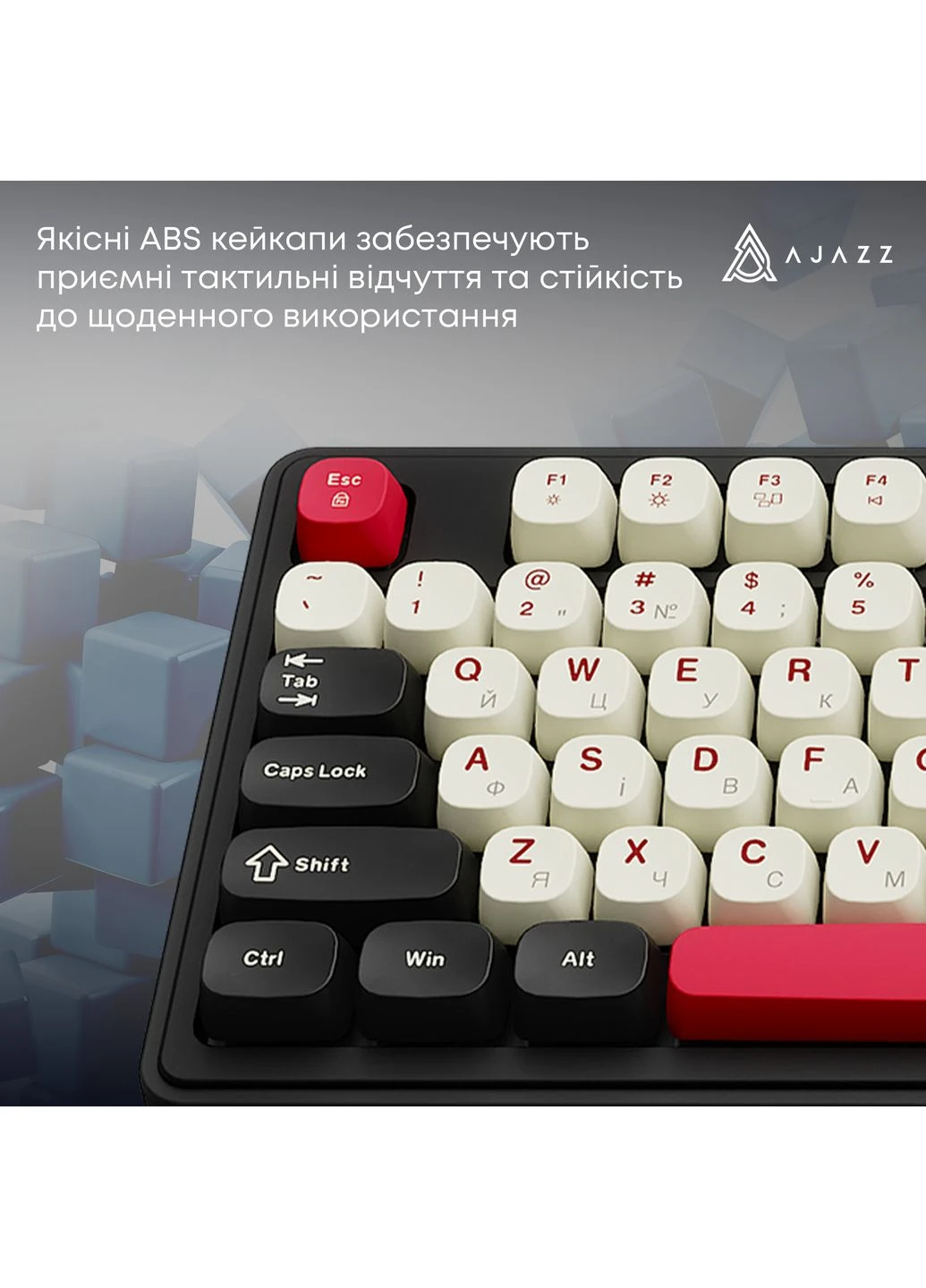 Клавиатура беспроводная AF98 Plus Black Shark Red (AF98-PLUS-BSR) Ajazz (375771698)