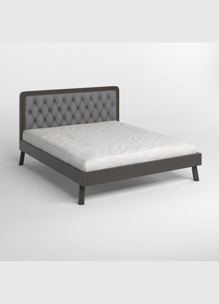 Двоспальне дерев'яне ліжко Токіо (RAL9011)/Аляска 93 (Сірий) 180х190 см (MBG-4902) Mebigrand (368282435)