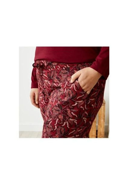 Бордовая всесезон домашние пижамные штаны батал Esmara Піжама