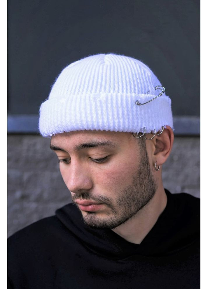 Рвана шапка біні destroyed біла Without (362501570)