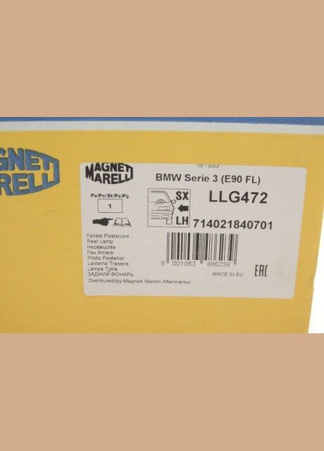Ліхтар задній BMW 3 (E90) 04-11 (L) M47/M57/N43/N45/N46/N47/N52/N53/N54/N57 714021840701 (opt-om) Magneti Marelli (345783263)
