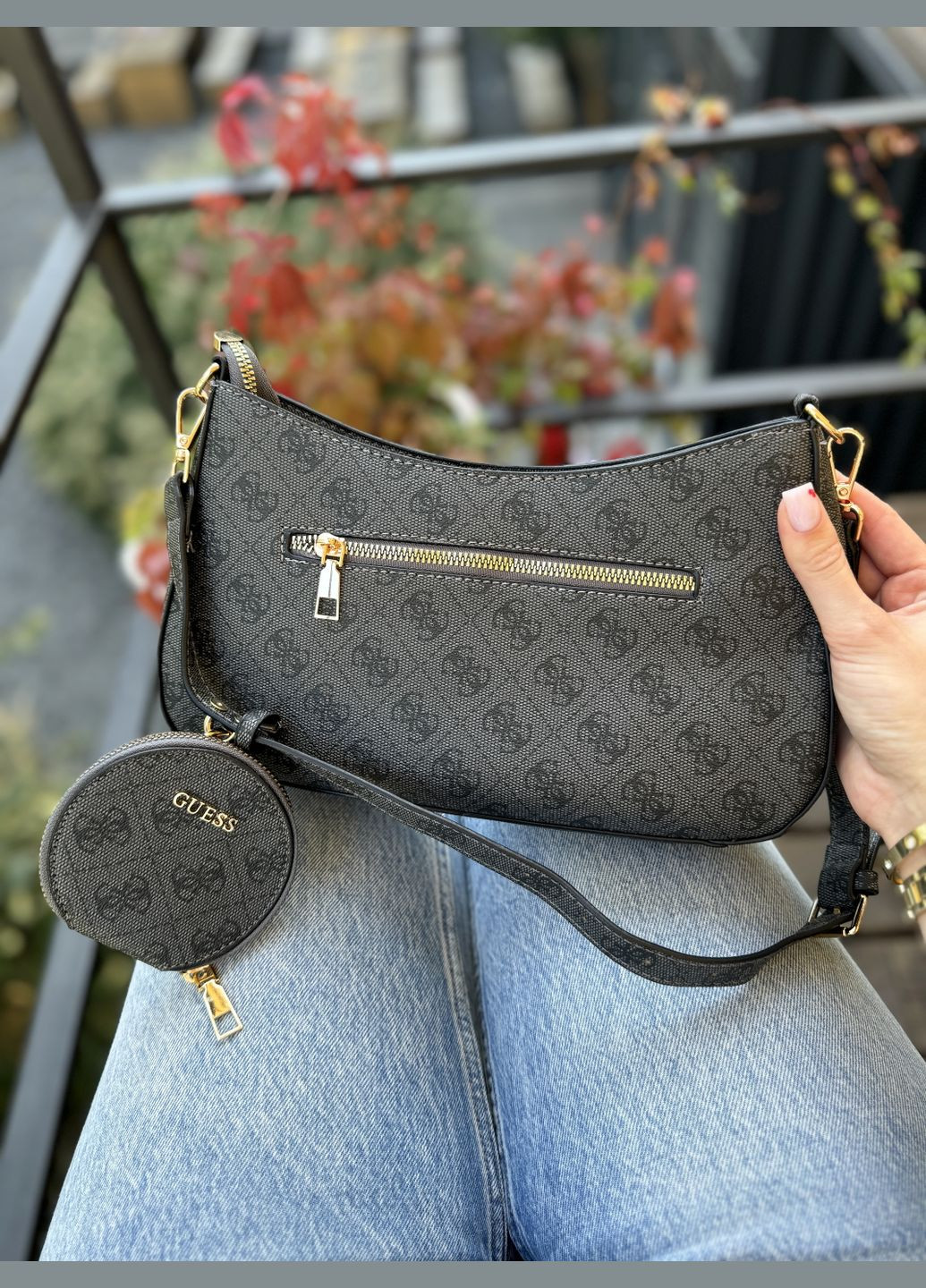 Сумка жіноча Гесс Noelle багет 2 в 1 на плечо сірий No Brand Багет (322592788)