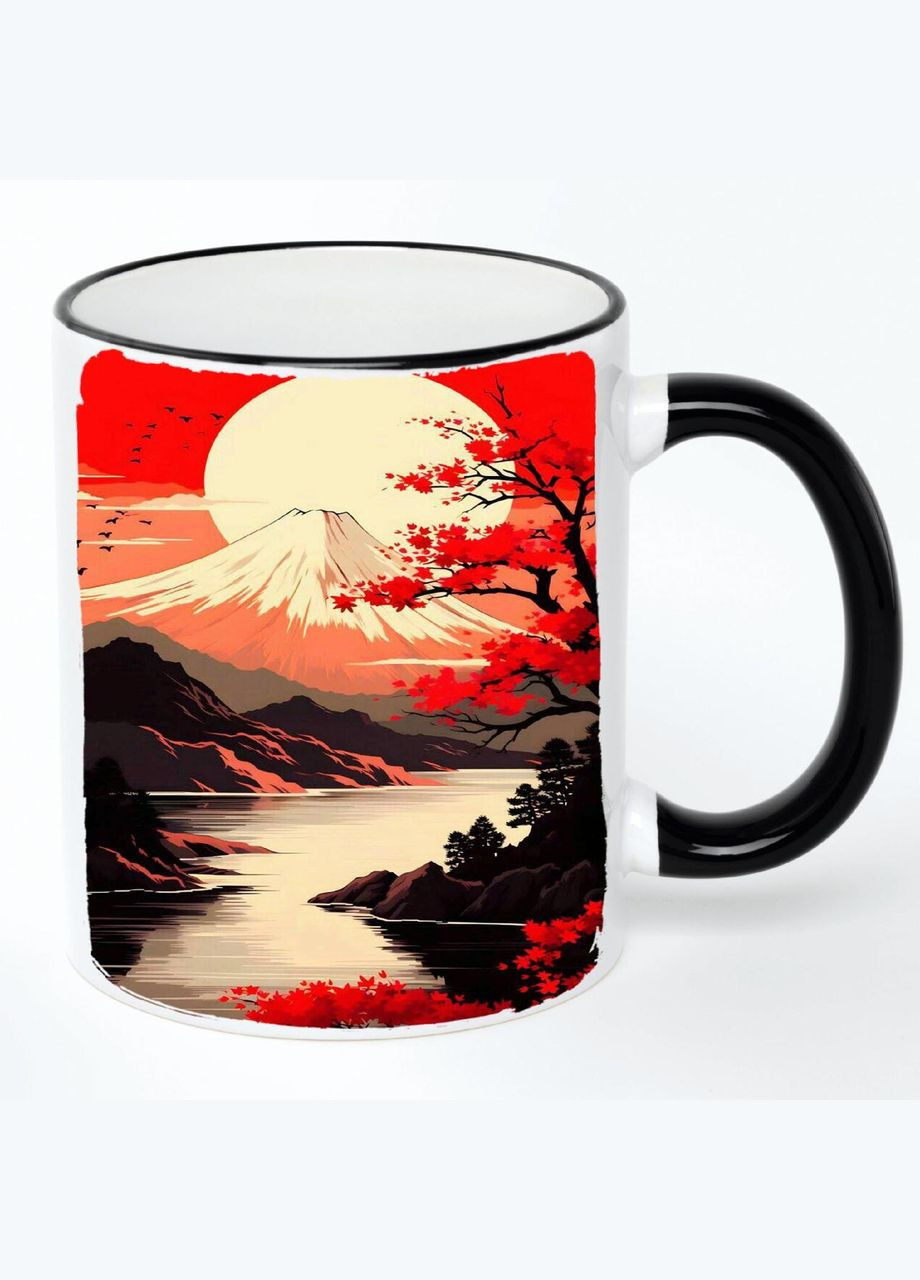 Чашка Japan (кружка, кружка) #001 Белая с черной ручкой 330 мл No Brand (322713038)