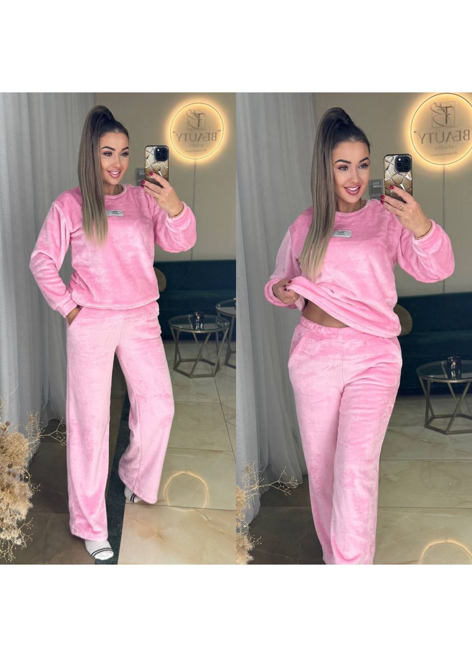 Костюм 1132 домашній хутро Тедді штани та кофта Україна (370917443)