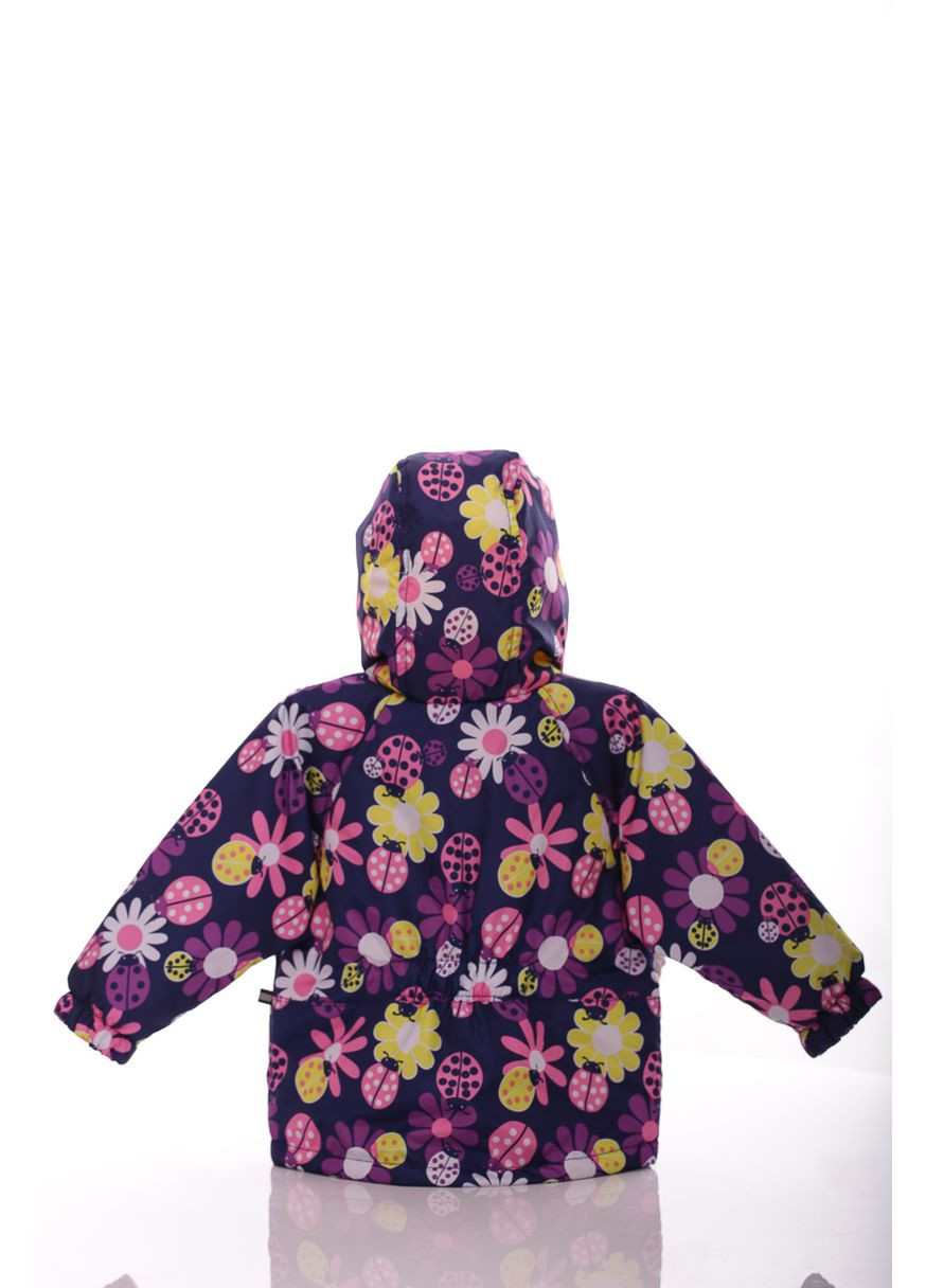 Синя демісезонна куртка нуль для дівчинки на холлофайбері з принтом сонечко синій 74 см (45049) BABYKROHA
