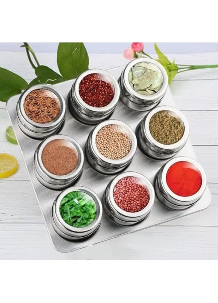 Набір ємностей для спецій на магнітах 10 предметів із підставкою EB-3500 Edenberg (360654629)