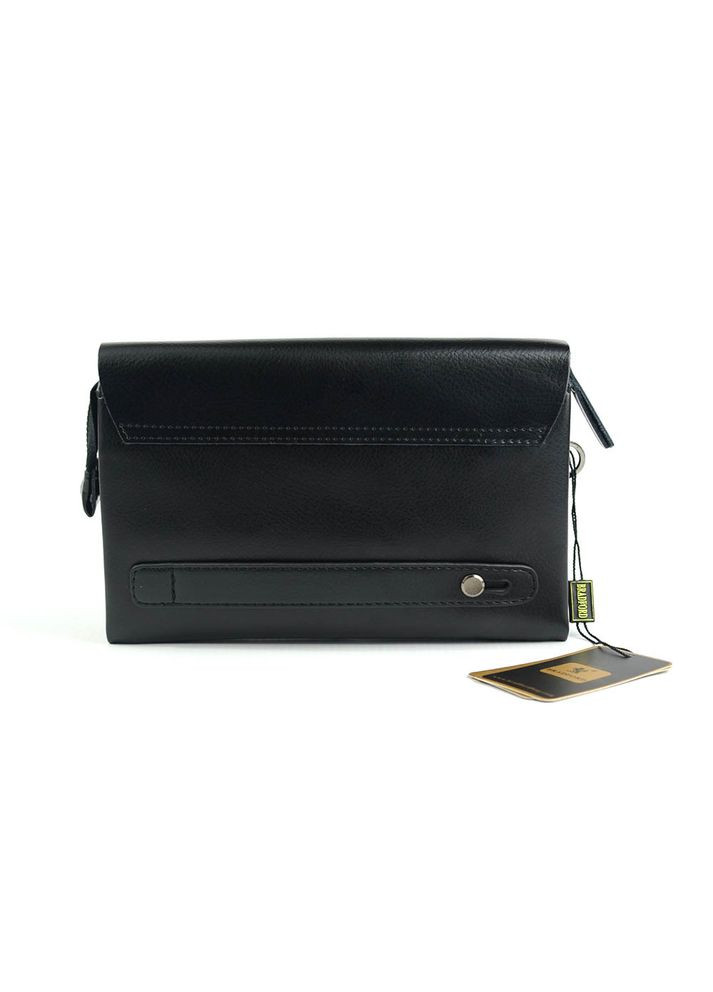 Чоловічий чорний клатч сумочка з еко-шкіри класична ділова міні сумка-клатч через плече з клапаном Bradford (266266500)