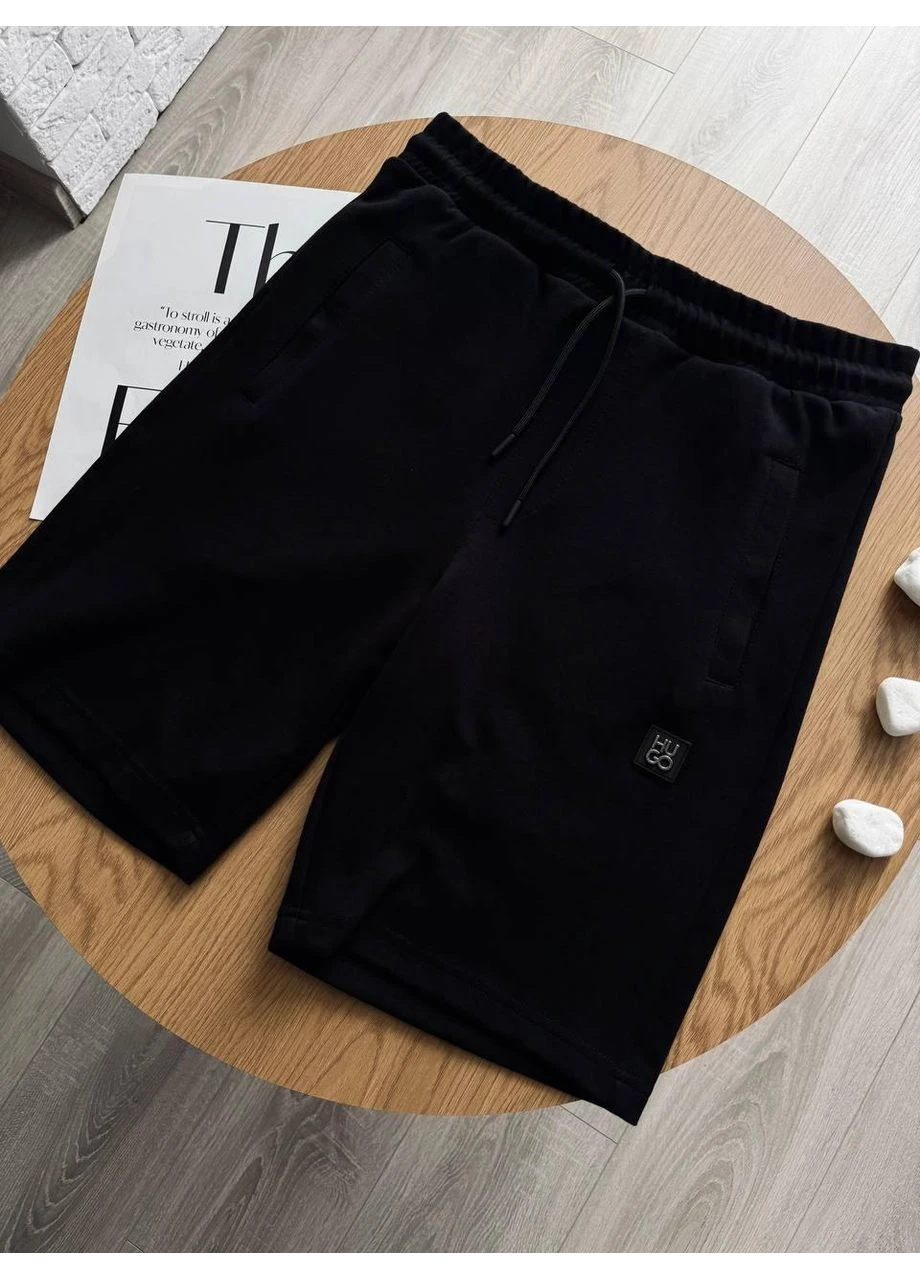 Шорти Чоловічі чорні однотонні хюго бос з логотипом брендові Lux Seli Hugo Boss (395643344)