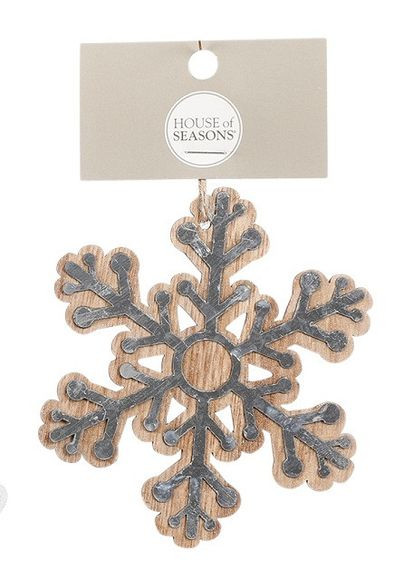 Декоративное украшение деревянное, снежинка, в асс. 10 см, House of Seasons АССА (329407923)
